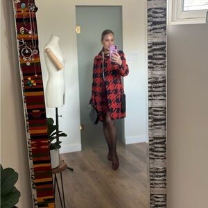 Viktor Cherkaskyi Wool Statement Coat Red Black Size 38 Designer